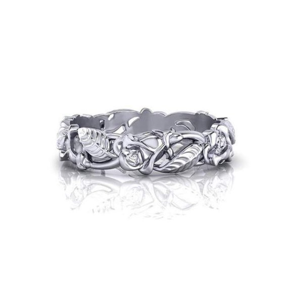 aperfectbuy Jewelry - NEW 925 Sterling Silver Flower Leaves Ring Sz 8 & 9